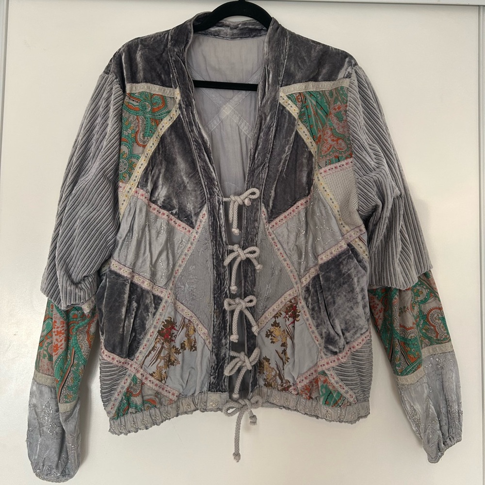Vintage Patchwork Quilted Velvet Jacket